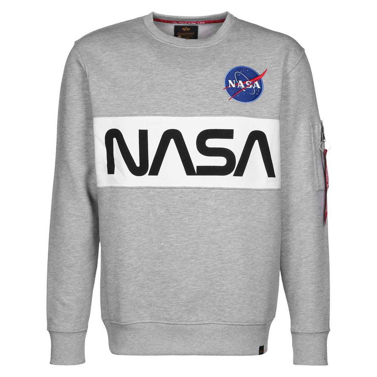 Abbigliamento Uomo Felpe Alpha NASA Inlay Sweater Grigio