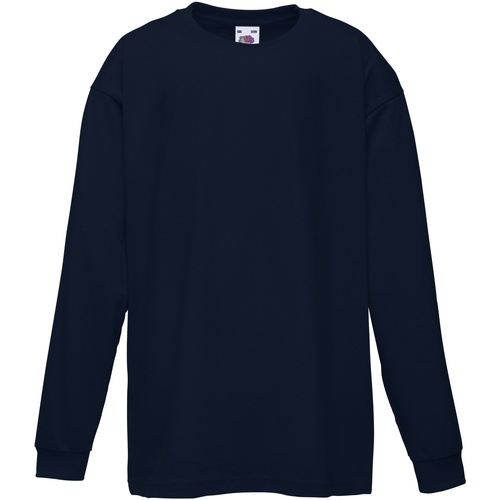 Abbigliamento Unisex bambino T-shirts a maniche lunghe Fruit Of The Loom 61007 Blu