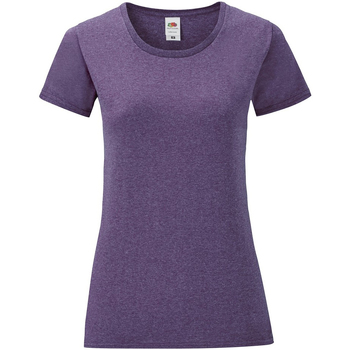 Abbigliamento Donna T-shirts a maniche lunghe Fruit Of The Loom Iconic Viola