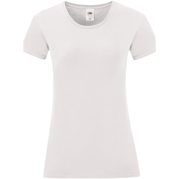 Abbigliamento Donna T-shirts a maniche lunghe Fruit Of The Loom Iconic Bianco