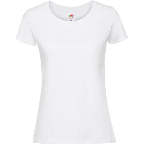 Abbigliamento Donna T-shirts a maniche lunghe Fruit Of The Loom Iconic Premium Bianco