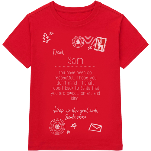 Abbigliamento Unisex bambino T-shirt maniche corte Christmas Shop Letter To Santa Rosso