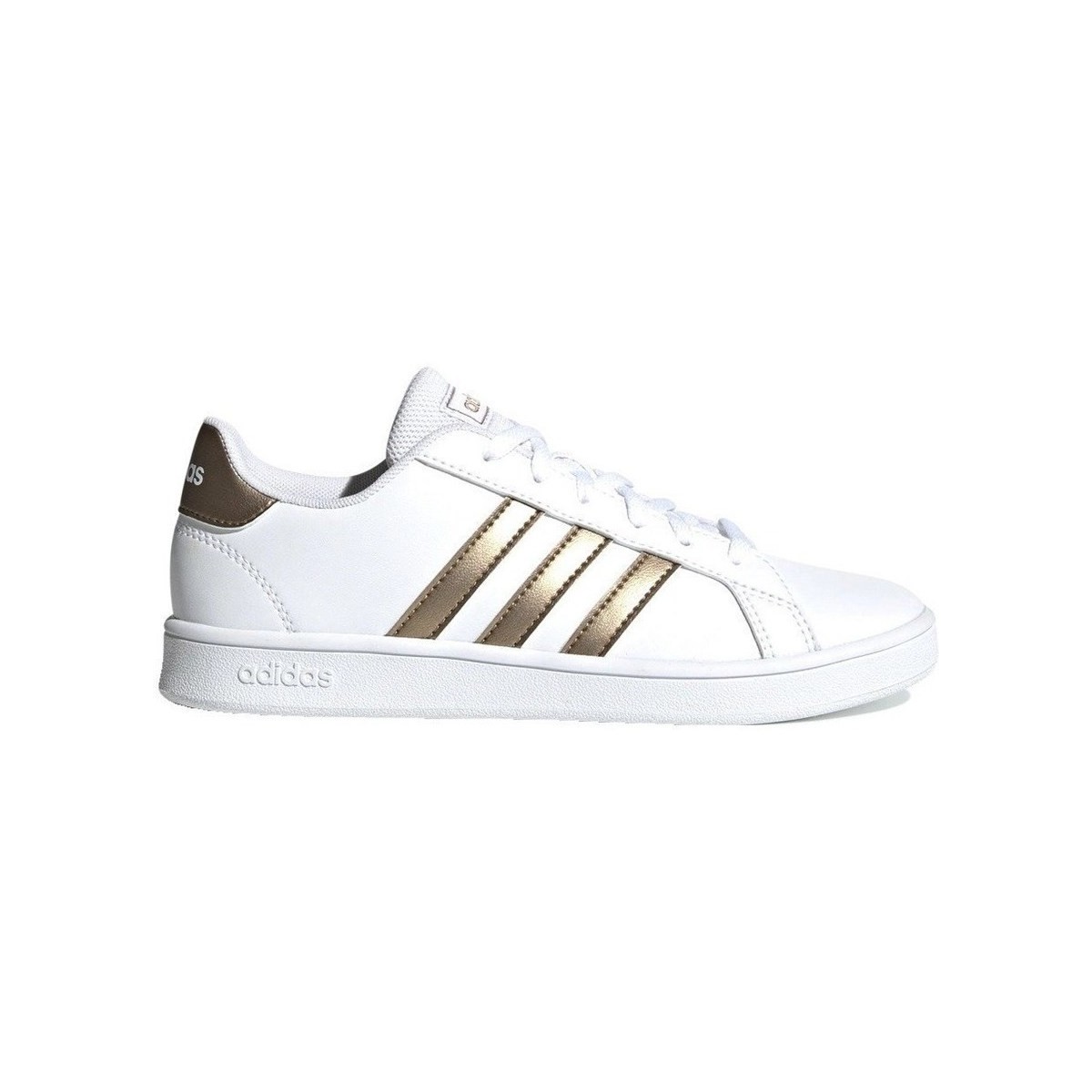 Scarpe Unisex bambino Sneakers basse adidas Originals Grand Court Bianco, Oro