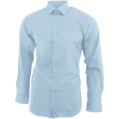 Abbigliamento Uomo Camicie maniche lunghe Brook Taverner BK130 Blu