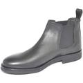 Image of Stivali Malu Shoes Scarpe Beatles uomo stivaletto con elastico in vera pelle nera collo b