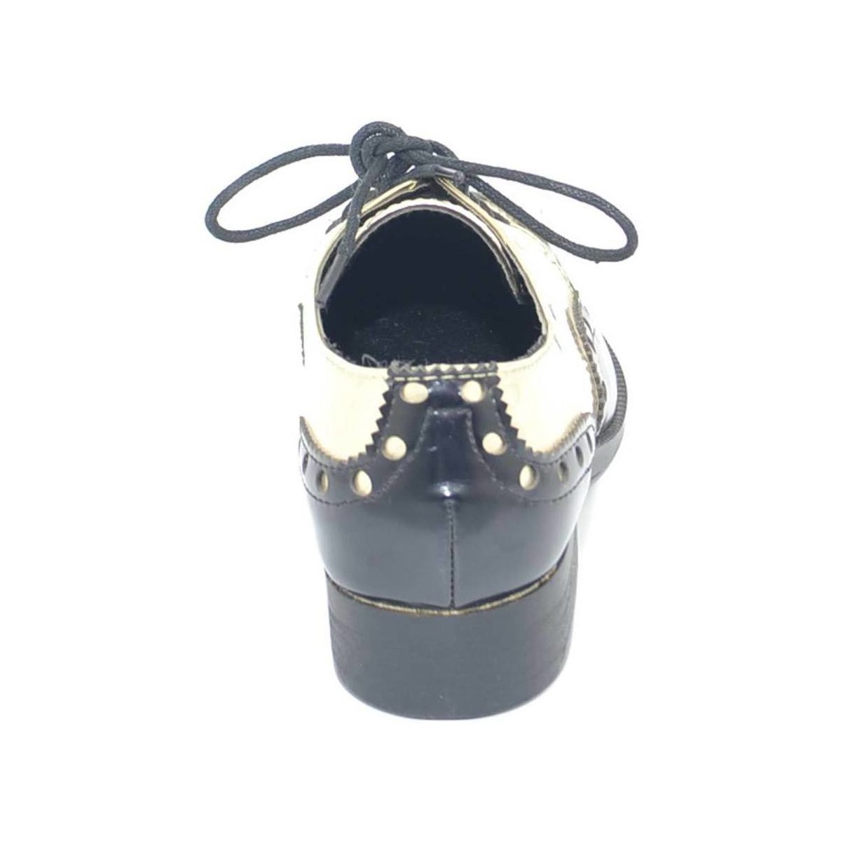 Scarpe Donna Derby Malu Shoes Stringate donna inglesi bicolore a punta quadrata linea vintage Oro