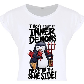 Abbigliamento Donna T-shirts a maniche lunghe Psycho Penguin Inner Demons Bianco