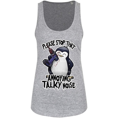 Abbigliamento Donna Top / T-shirt senza maniche Psycho Penguin That Annoying Talky Noise Grigio