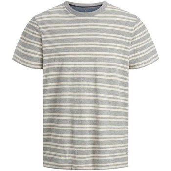 Abbigliamento Uomo T-shirt maniche corte Jack & Jones T-Shirt Uomo Owen Rigata Grigio