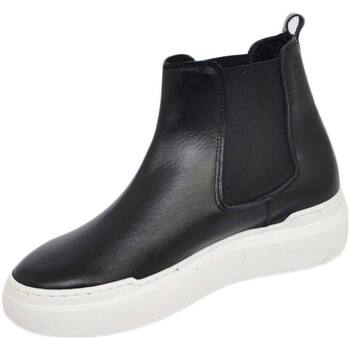Image of Stivali Malu Shoes Scarpe Beatles uomo stivaletto con elastico in vera pelle nera con gom