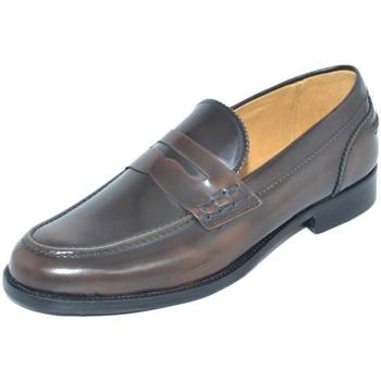 Image of Scarpe Malu Shoes Scarpe Scarpe uomo mocassino cognac marron abrasivato fondo cuoio anti