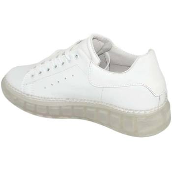 Scarpe Donna Sneakers basse Malu Shoes Sneakers donn bassa in vera pelle vitello bianco e fortino in t Bianco