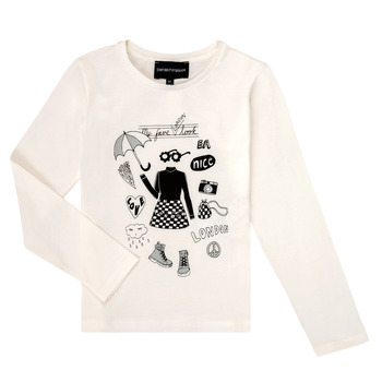 Abbigliamento Bambina T-shirts a maniche lunghe Emporio Armani 6H3T01-3J2IZ-0101 Bianco