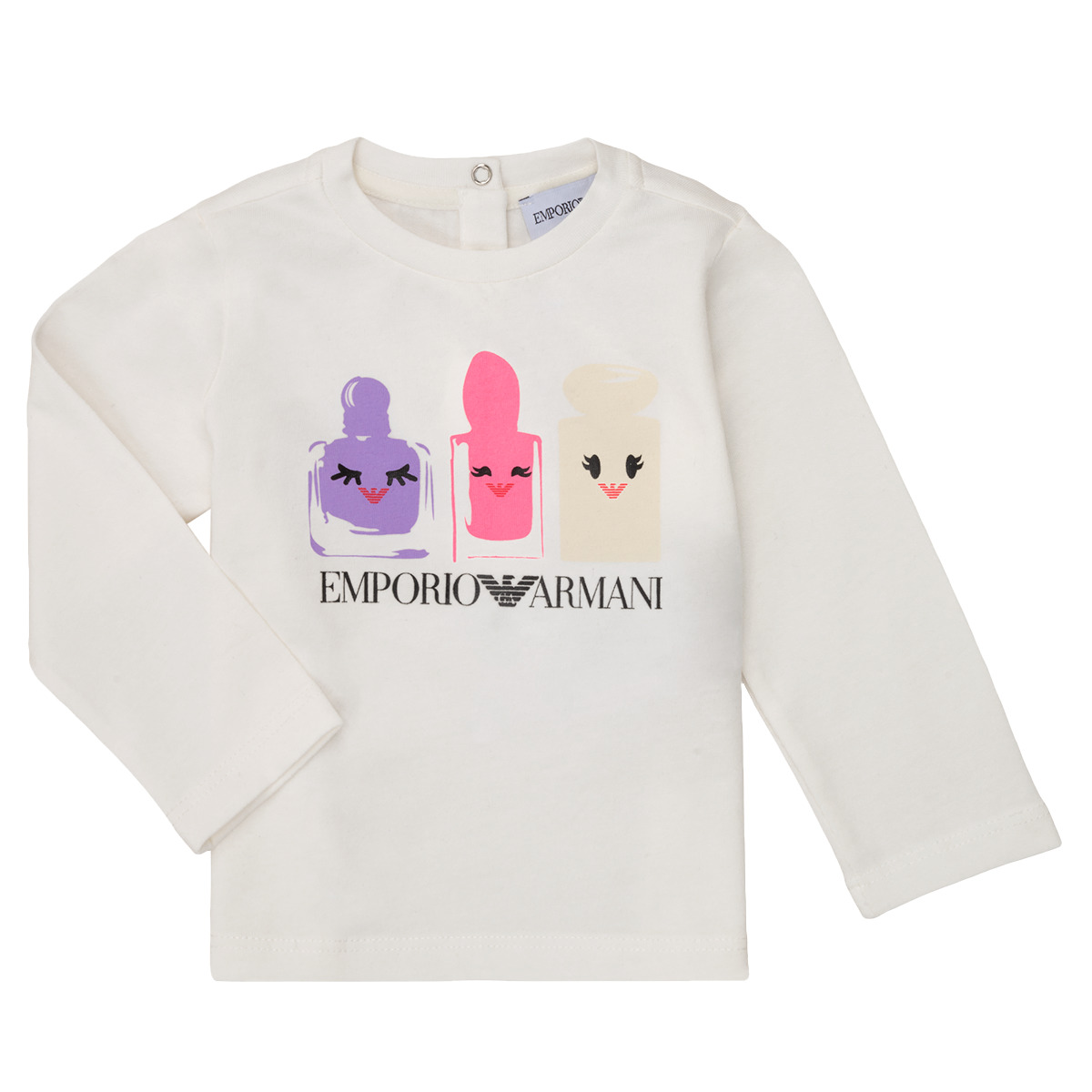 Abbigliamento Bambina T-shirts a maniche lunghe Emporio Armani 6HET02-3J2IZ-0101 Bianco