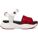 Overlap sandal red/white