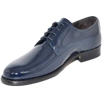 Scarpe Uomo Derby & Richelieu Malu Shoes Scarpe uomo stringate classiche 014 in vernice blu made in ital Blu