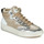 Scarpe Donna Sneakers alte Meline STRA5056 Beige / Oro