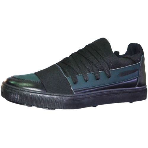 Scarpe Uomo Sneakers basse Malu Shoes Sneakers bassa lacci elastic 18 buchi Nero