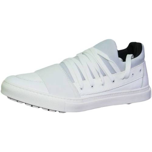 Scarpe Uomo Sneakers basse Malu Shoes Sneakers bassa lacci elastic 18 buchi Bianco