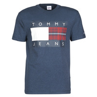 Abbigliamento Uomo T-shirt maniche corte Tommy Jeans TJM PLAID CENTRE FLAG TEE Marine