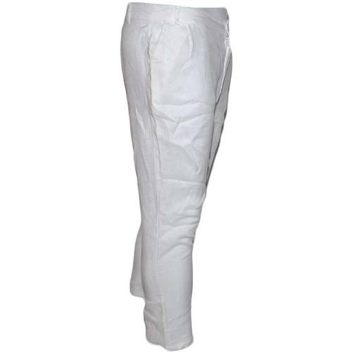 Abbigliamento Uomo Pantaloni Malu Shoes Pantalone Uomo Classic Tinta Unita Bianco Tasca America Cavallo Bianco