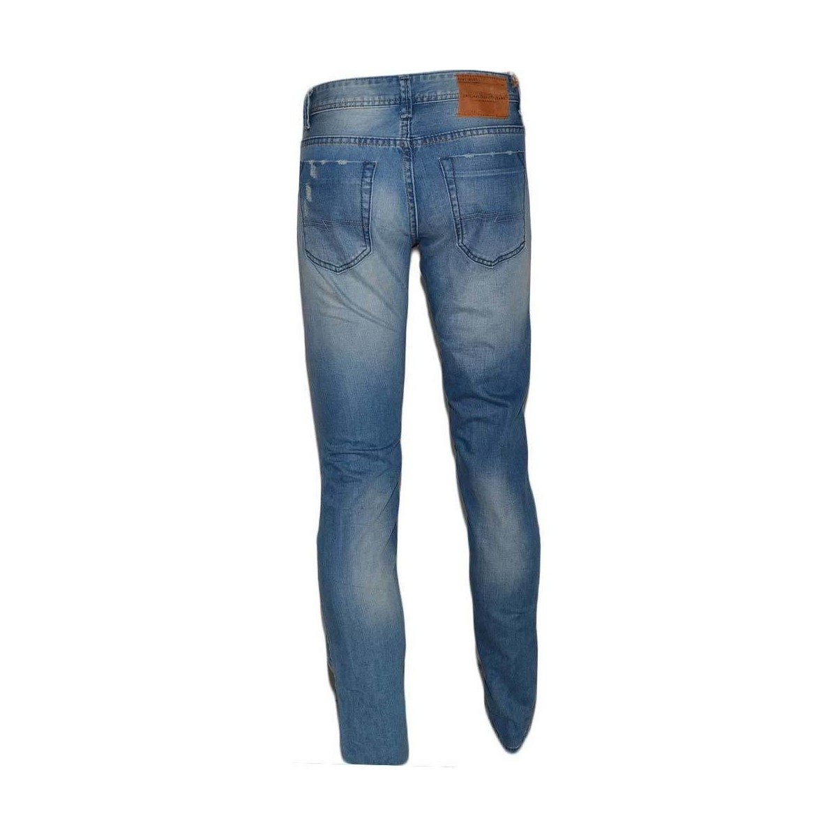 Abbigliamento Uomo Jeans Malu Shoes Pantalone Jeans Uomo Denim Rotture Mod Jeans Effetto Sfumato Ci Blu