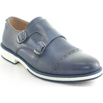 Scarpe Uomo Derby & Richelieu Malu Shoes Scarpe uomo doppia fibbia fondo lighr ultraleggero bicolore blu Blu