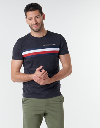 Abbigliamento Uomo T-shirt maniche corte Tommy Hilfiger GLOBAL STRIPE TEE Marine