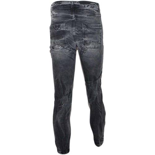 Abbigliamento Uomo Jeans Malu Shoes Jeans uomo nero denim lavaggio graduale slim fit a cavallo bass Grigio