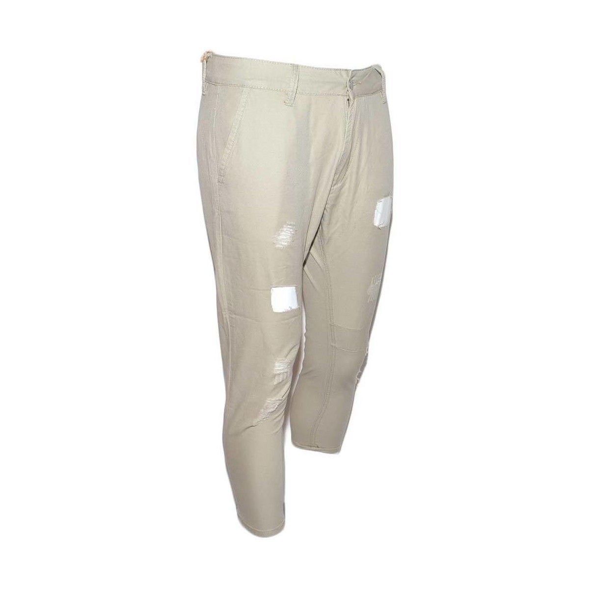 Abbigliamento Uomo Pantaloni Malu Shoes Pantaloni jogger neri beige con bottone e tasche laterali con s Beige