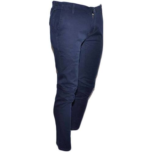 Abbigliamento Uomo Pantaloni Malu Shoes Pantalone moda uomo blu cobalto cotone chino elastico colori va Blu