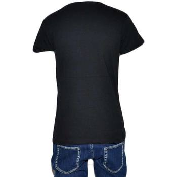Abbigliamento Uomo T-shirt maniche corte Malu Shoes T- shirt basic uomo in cotone elastico bianco semplice modello NERO