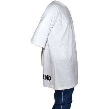 Malu Shoes T-shirt uomo girocollo over-size tinta unita maniche corte a tr Bianco