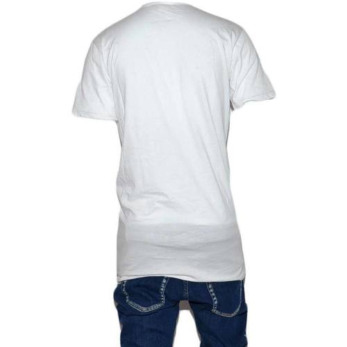 Abbigliamento Uomo T-shirt maniche corte Malu Shoes T-Shirt Maglia Maniche Corte Uomo Bianca Scollo con Bottoni Tin Bianco