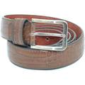 Image of Cintura Malu Shoes Scarpe Cintura Uomo In Pelle Squamata Cocco H2,5cm Tinta Unita Marrone