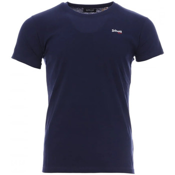Abbigliamento Uomo T-shirt maniche corte Schott TSCREW.EMB Blu