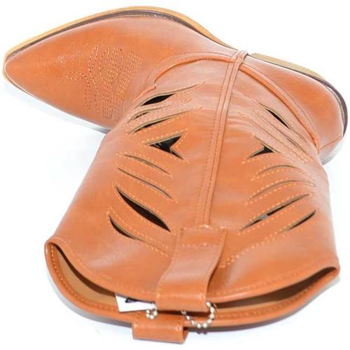 Scarpe Donna Stivali Malu Shoes Stivali donna camperos texani stile western cuoio con gambale t Marrone