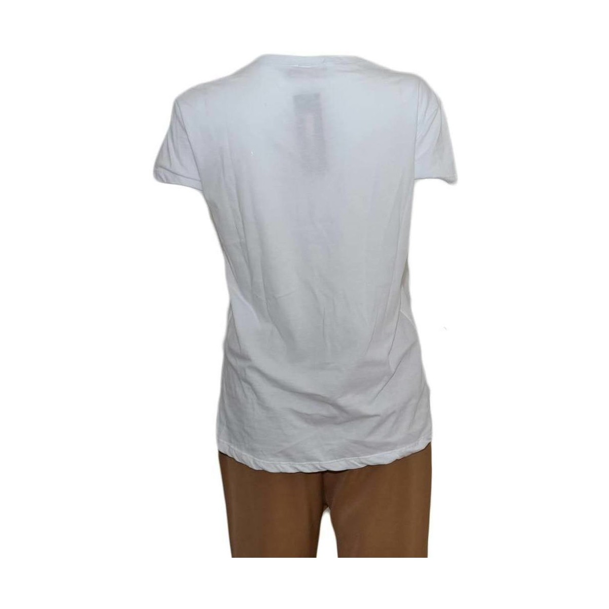 Abbigliamento Donna T-shirt maniche corte Malu Shoes T-shirt donna basic bianca modello slim bianca con scritta RILA Bianco