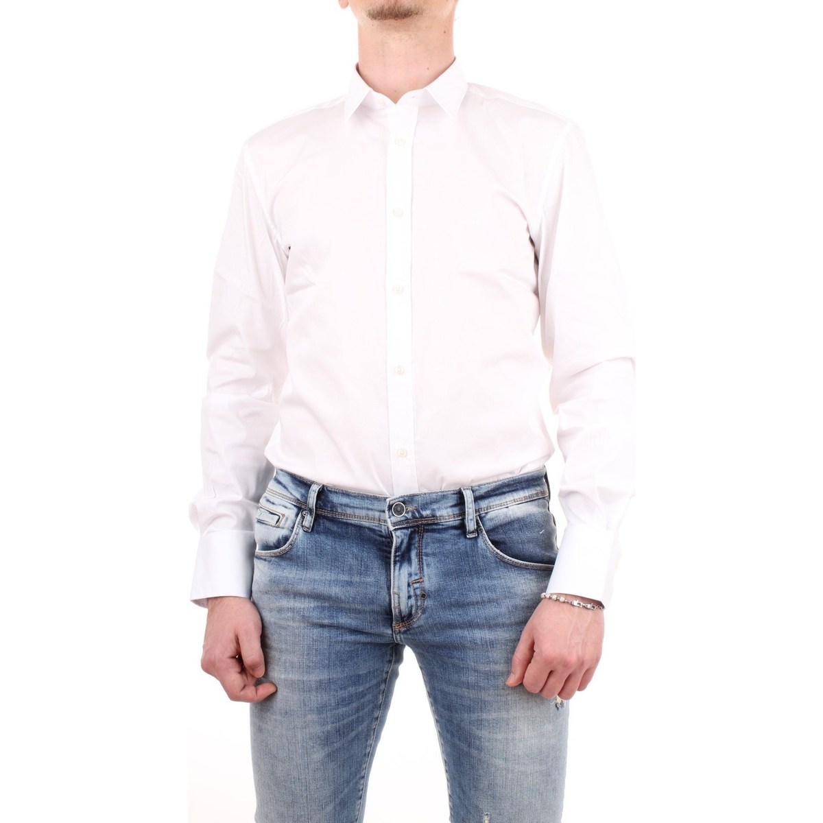 Abbigliamento Uomo Camicie maniche lunghe Antony Morato MMSL00375-FA450001 Bianco