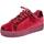 Scarpe Donna Sneakers basse Malu Shoes Sneakers bassa donna bordeaux ciniglia con fondo alto platform Rosso
