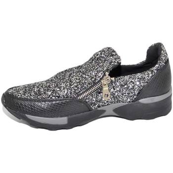 Scarpe Donna Sneakers basse Malu Shoes Sneakers casual bassa donna con zip laterali glitter argento fo Multicolore