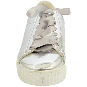 Scarpe Donna Sneakers basse Malu Shoes Sneakers bassa donna specchiato argento con fondo bianco rigato Multicolore