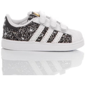 Scarpe Unisex bambino Sneakers adidas Originals Superstar Baby Glitter Black 