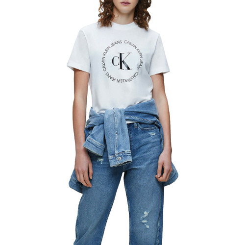 Abbigliamento Donna T-shirt maniche corte Calvin Klein Jeans slim organic Bianco