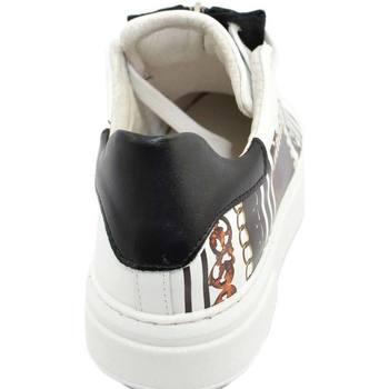 Scarpe Uomo Sneakers basse Malu Shoes Sneakers bassa uomo linea Luxury in vera pelle con stampa caten Bianco