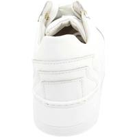 Scarpe Uomo Sneakers basse Malu Shoes Sneakers bassa uomo bianca liscia in vera pelle con ganci oro e Bianco