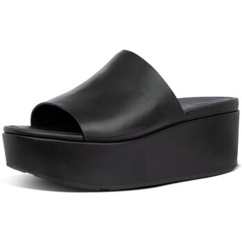 Scarpe Donna Ciabatte FitFlop ELOISE LEATHER WEDGES ALL BLACK Nero