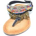Image of Sandali Malu Shoes Scarpe Sandalo basso ibiza nero basso infradito con frange, corallini