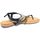 Scarpe Donna Sandali Malu Shoes Sandalo basso ibiza nero basso infradito con frange, corallini Nero