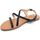 Scarpe Donna Sandali Malu Shoes Sandalo basso positano donna fascetta con treccia incrociata ne Nero